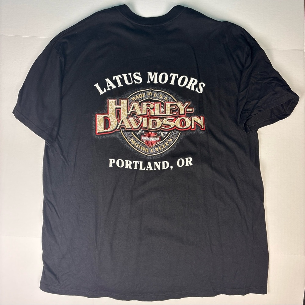 Harley Davidson Men XXL Short Sleeve T-Shirt Portland OR Latus Motors Black